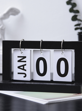 复古创意ins木头日期桌面装饰品