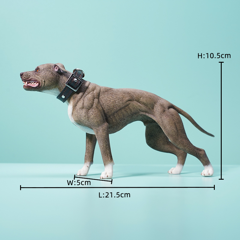 现货 JXK1/6 比特犬仿真动物模型凶猛犬摆件狗狗手办搭配兵人偶 - 图0