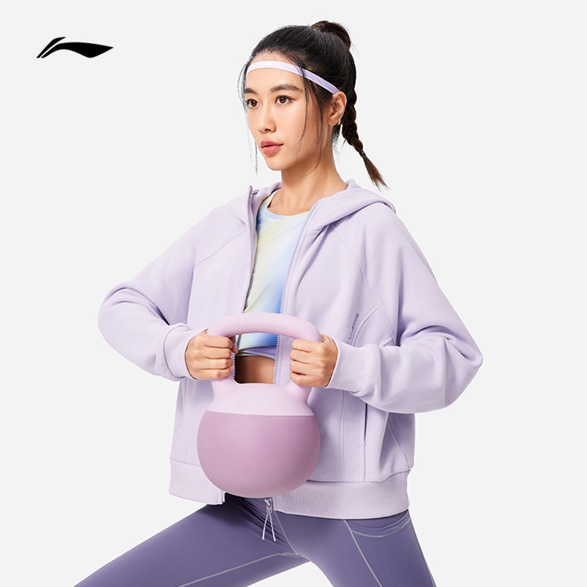 李宁卫衣秋冬长袖加绒保暖针织上衣健身宽松开衫外套女款AWDU562,淘宝优惠券,粉丝福利购,淘宝优惠卷