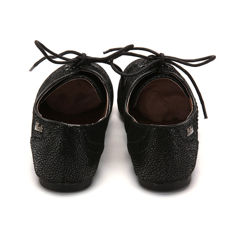 大码真皮及踝单鞋子女秋深口绑带圆头平跟黑色羊皮休闲KL13S22102,淘宝优惠券,粉丝福利购,淘宝优惠卷