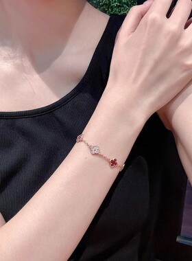 高品质轻奢mini四叶草五花手链女高级感手环抖音直播爆款批发代发