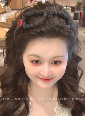 可爱安可拉红笑脸眼镜框带齿发箍
