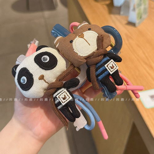 可爱小熊双面头发抓夹女高级感2026新款后脑勺盘发鲨鱼夹大号发饰 - 图1
