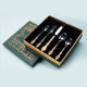 Michelangelo's gold-plated retro gift box with knife and fork spoon