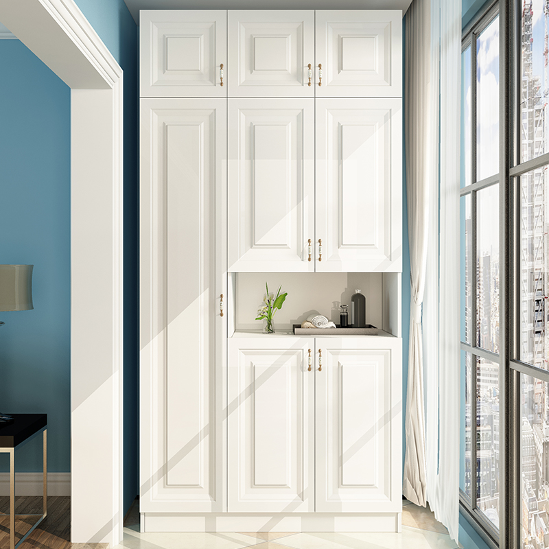 阳台收纳置物柜家用储物柜防晒飘窗柜鞋柜大容量落地杂物柜子定制