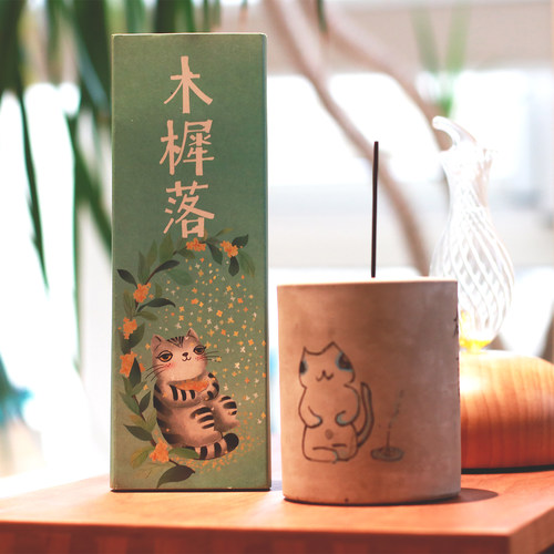 衔蝉01木樨落室内持久家用净化安神卧室微烟金木犀桂花香薰线香 - 图1