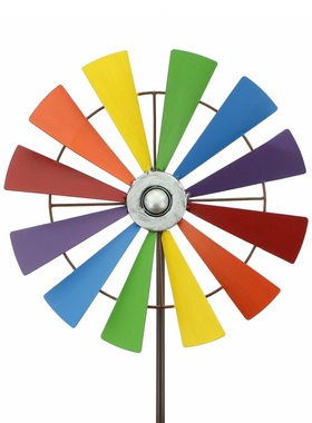 花园风车地插摆件田园旋转大风车