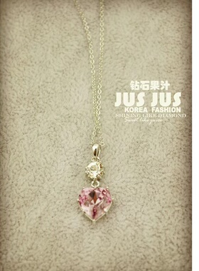 2026新款女项链紫色爱心水滴项链复古高级感百搭小众项链女生气质