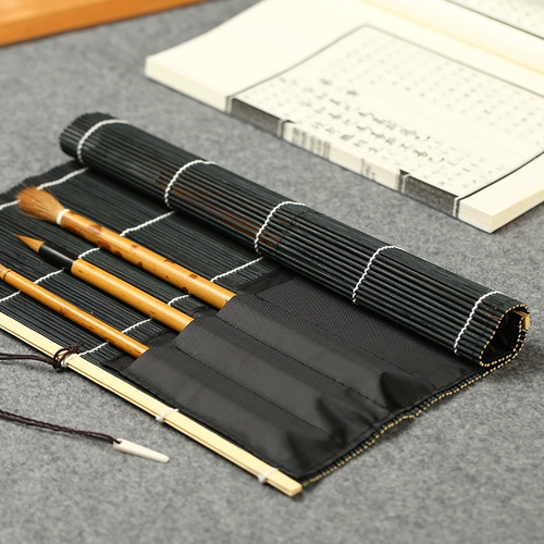 Черный пенал, штора, дышащий тканевый мешок, кисть для письма