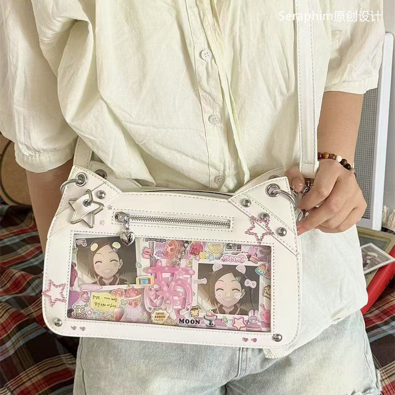 Seraphim原创设计小猫痛可爱漆皮轻便小食量单肩斜挎追星痛包娃包,淘宝优惠券,粉丝福利购,淘宝优惠卷