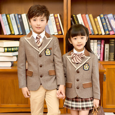 детская форма 幼儿园园服西装校服外套新款羊毛男女童装英伦学院风中小学生班服 Curly hair