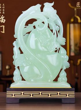 天然玉石五福临门摆件高档商务