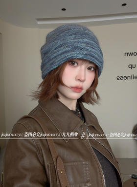 韩系复古堆堆帽子2026年秋款女秋冬保暖显脸小百搭针织包头帽