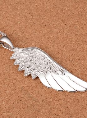 925银羽毛翅膀男士霸气风项链坠