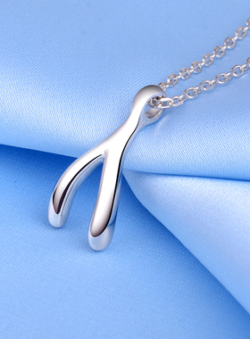 短款如愿骨生日礼物送女友银项链