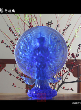 思行琉璃 25厘米兰色千手千眼观音菩萨 唐密琉璃千手观音 包邮