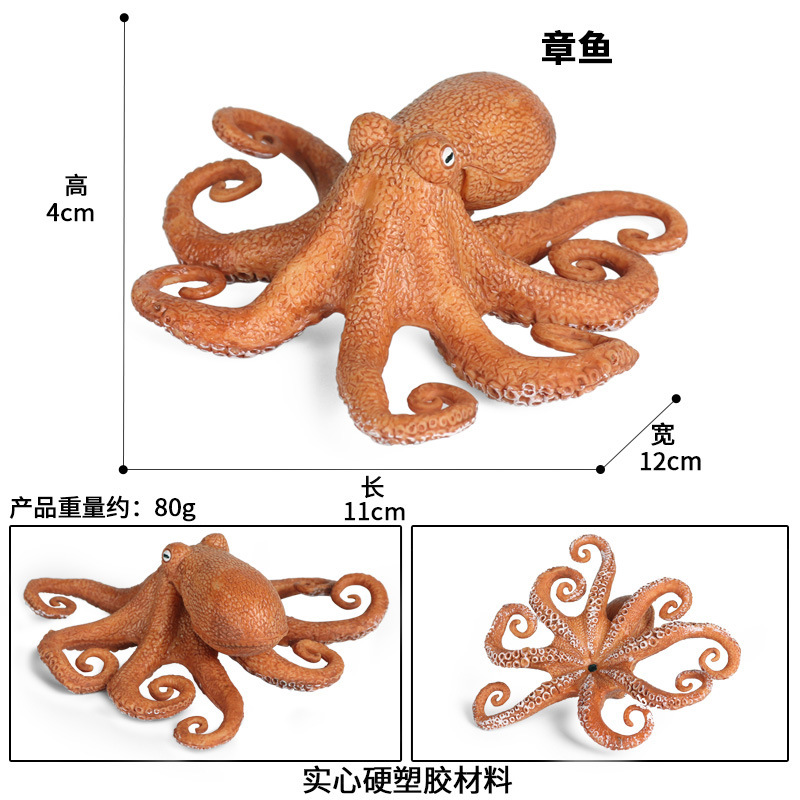 大王乌贼玩具仿真鱿鱼八爪鱼章鱼墨斗鱼海洋海底生物儿童模型摆件 - 图0