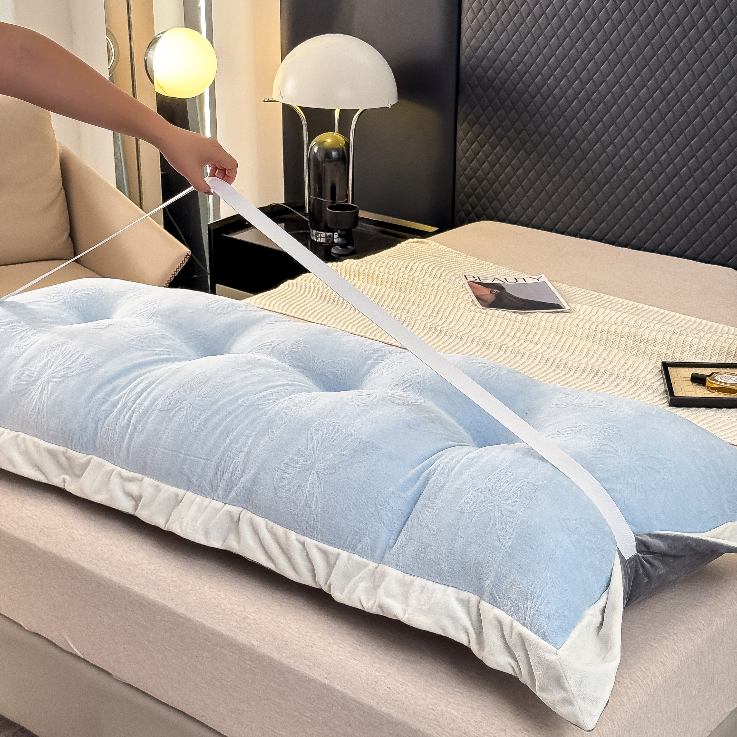 温柔牛奶绒床头靠垫软包防撞少女心床上靠背单人宿舍腰靠枕可拆洗,淘宝优惠券,粉丝福利购,淘宝优惠卷