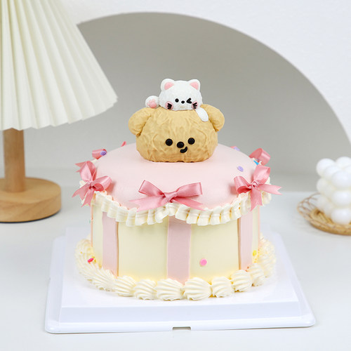 仟卓猫狗蛋糕装饰立体卡通情侣纪念日生日摆件小猫小狗巧克力插件 - 图2