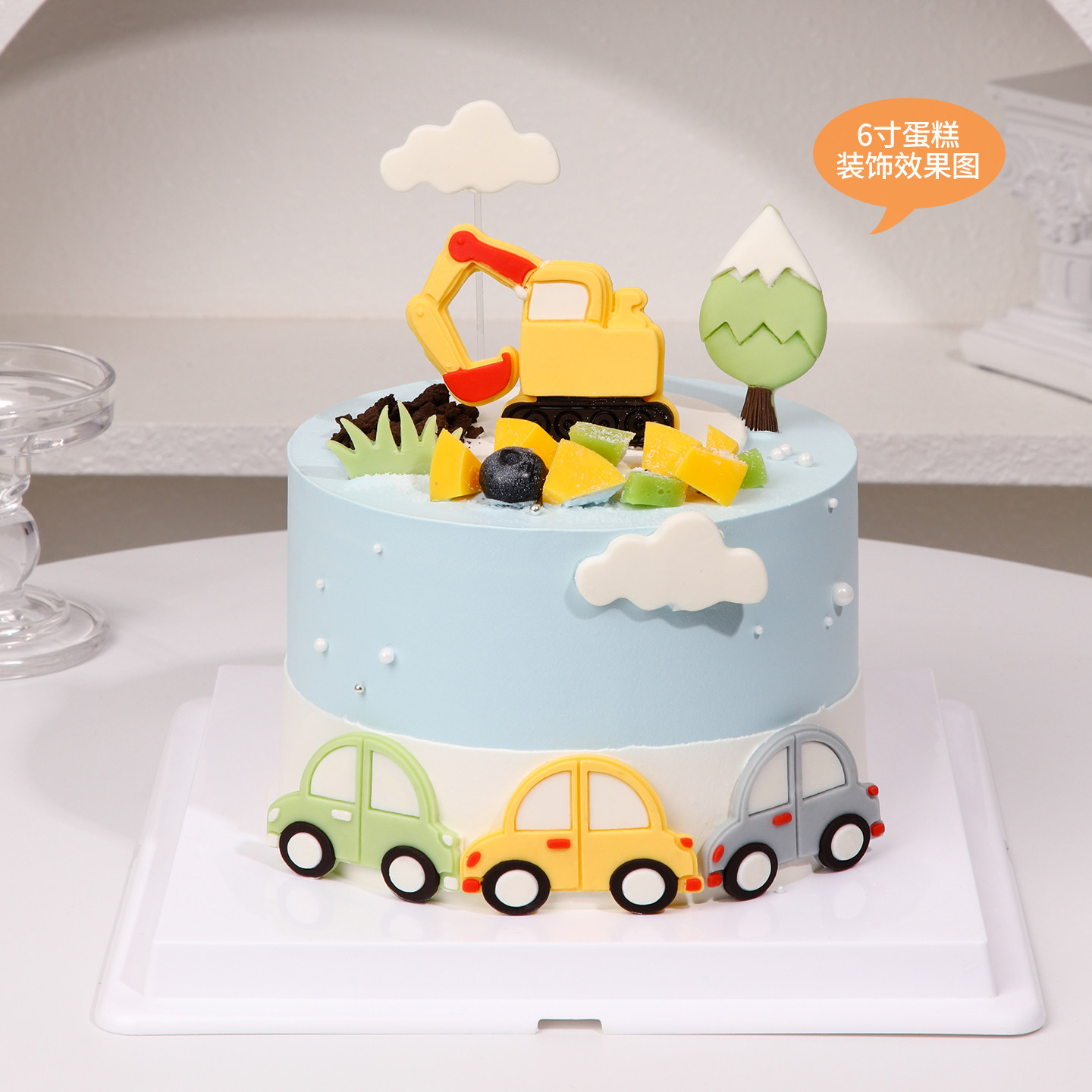 挖土机蛋糕装饰摆件工程车巧克力小汽车儿童男孩男生生日烘焙插件,淘宝优惠券,粉丝福利购,淘宝优惠卷