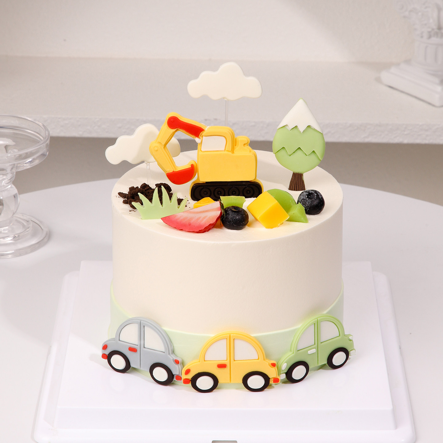 挖土机蛋糕装饰摆件工程车巧克力小汽车儿童男孩男生生日烘焙插件,淘宝优惠券,粉丝福利购,淘宝优惠卷