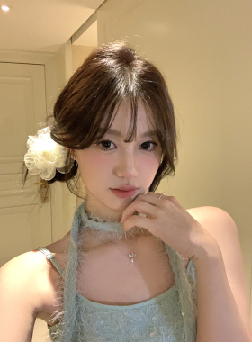 peachtea欧根纱花朵发夹