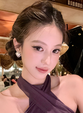 香阀世家纽扣编织珍珠耳环