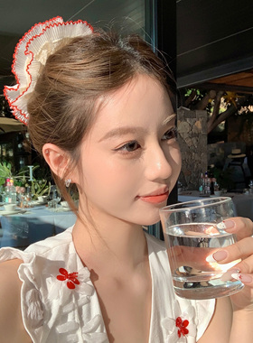 树莓果酒温柔简约蕾丝花边发圈