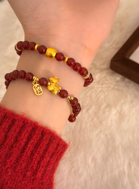 招米小马~红色招财小马串珠手链