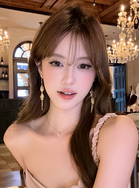 曼城晚宴闪锆麦穗流苏耳环