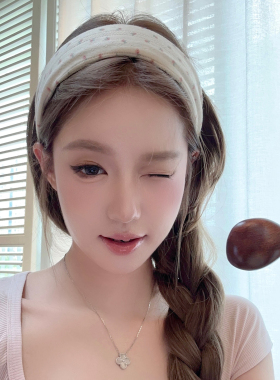清纯小花温柔碎花宽边发箍