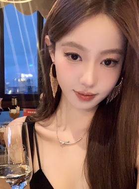 美貌野心家金色圈圈流苏耳环