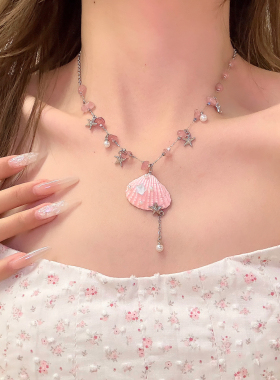 夏日合集彩色天然石贝壳项链