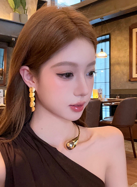 秩序美学设计感多层金属流苏耳环
