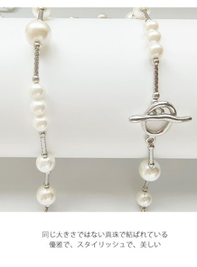 简约双层项链短款仿珍珠毛衣链长款女款颈链多层锁骨链配饰品L080