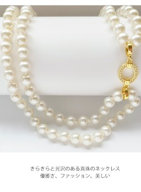 双层珍珠毛衣链项链长款配饰品多层叠戴女款百搭项饰项圈配饰L088