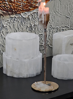 天然白水晶收纳托盘装饰摆件