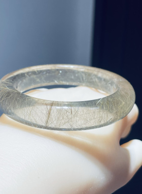 正品天然金发晶手镯 全净体 满发丝 一物一图 53g