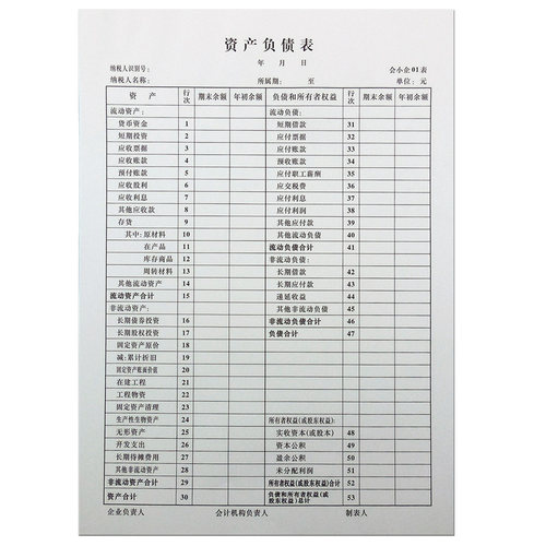 资产负债表+利润表 一套2本 现金流量表 财务会计企业月度报表 A4 - 图0