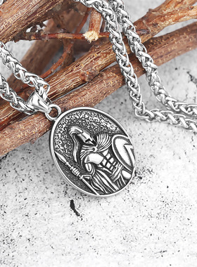 斯巴达勇士钛钢吊坠嘻哈吊坠男士长款学生吊坠霸气不锈钢吊坠项链