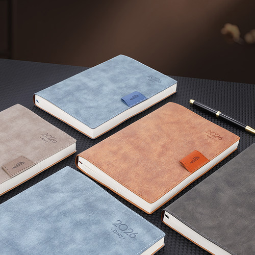 Geepa金派笔记本本子2026年历日程本A5日记本皮面16K年历本超厚商务成人记事本便携手册可定制logo - 图3