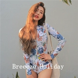 Купальник, лонгслив с молнией, популярно в интернете, защита от солнца