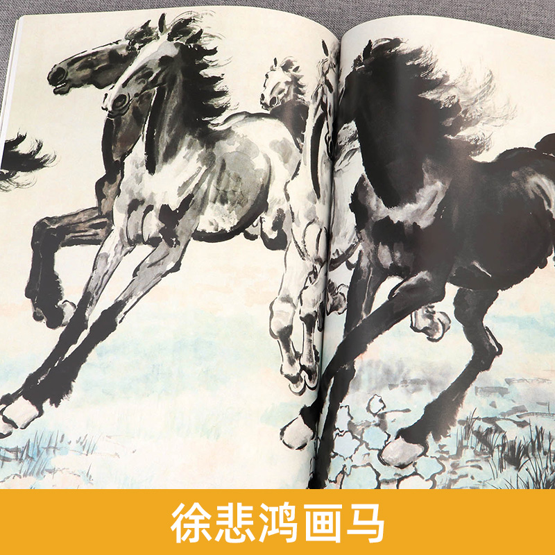 正版现货 徐悲鸿画马名家美术基础技法艺术名画作品教学赏析马的结构形体写意水墨奔马图双马图骏马画技法鉴赏临摹初学者入门教程