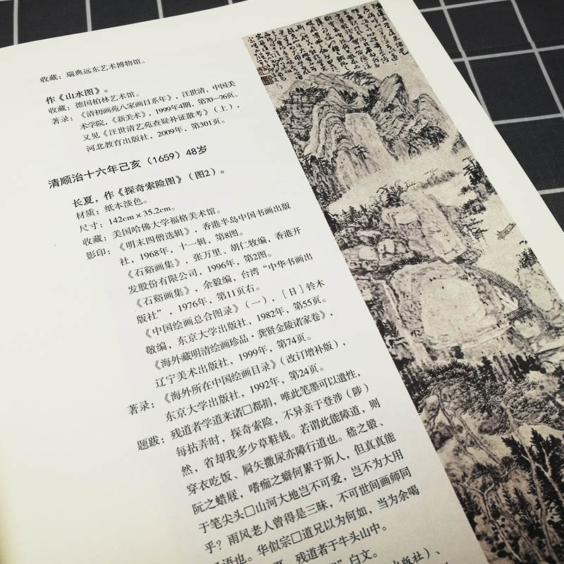 【8开函套精装】髡残绘画作品编年图录清四僧之一国画工笔山水画家生平历代名家山水画册页中国画四王山水画集画册天津人美-图3