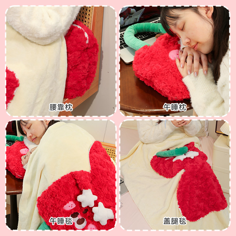 默默爱 抱枕毯子二合一被子两用红色新年礼物办公室午睡毛毯加厚,淘宝优惠券,粉丝福利购,淘宝优惠卷