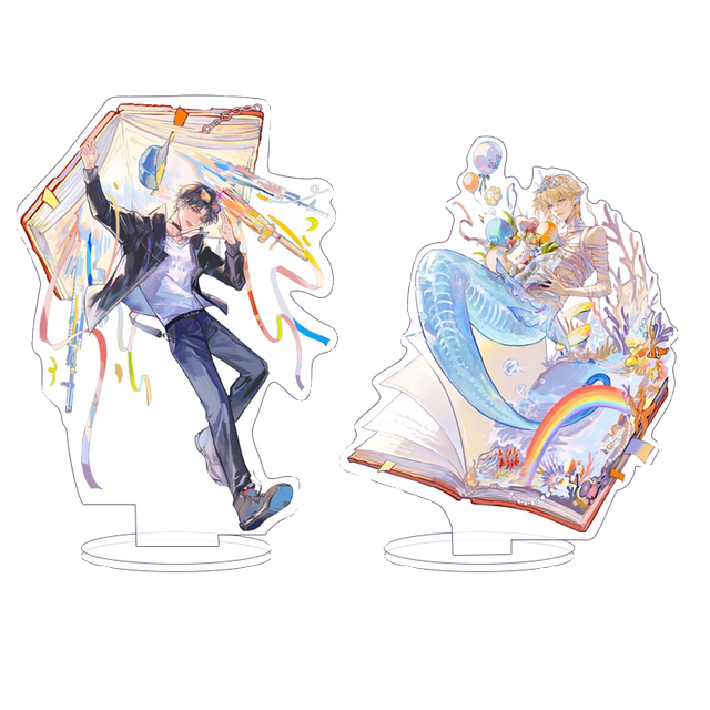 Mermaid falls into trendy toys planet stand badge laser ticket