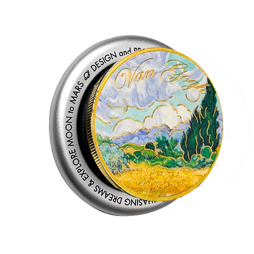 梵高“麦田与柏树”油画金属面盖彩色滴胶气囊磁吸支架艺术美术生 - 图3