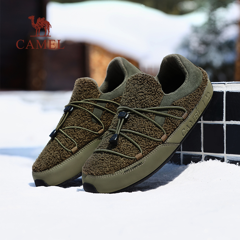 骆驼男鞋2024冬季新款加绒保暖免系带舒适轻盈城市休闲鞋 - 图3