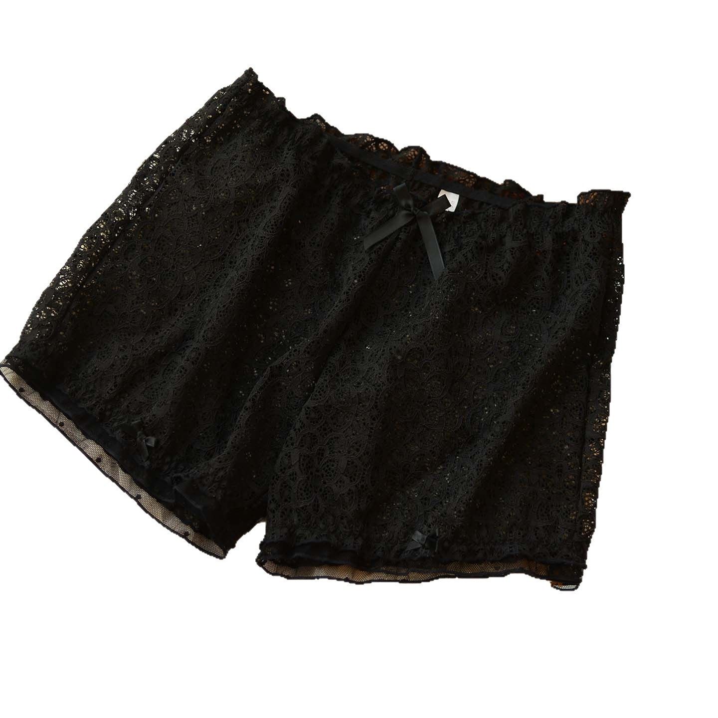 日韩纯色蕾丝简约防走光短裤清纯睡裤宽松家居打底裤女短裤裤衩,淘宝优惠券,粉丝福利购,淘宝优惠卷