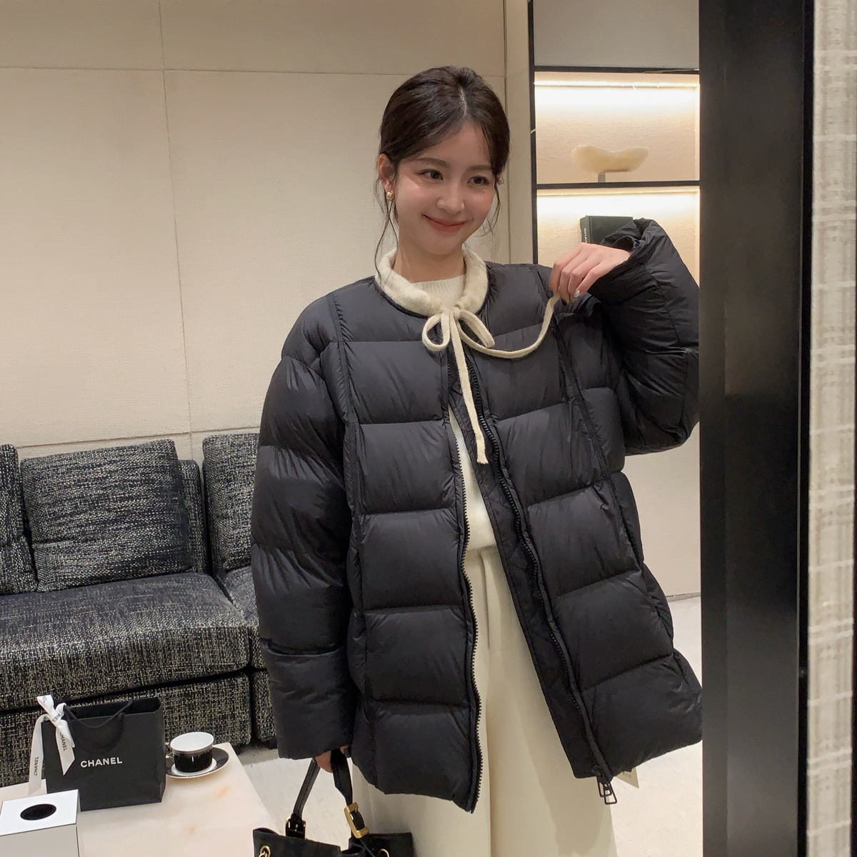 ONION-miu系千金感气质阔型宽松保暖羽绒服外套Y258013 - 图0